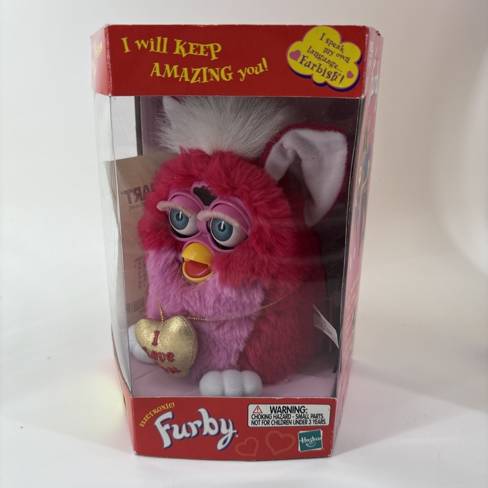 Vintage Y2K Tiger Furby Valentine's Day Pink Electronic Toy 70-888 *Read